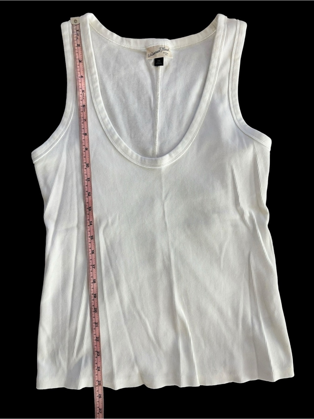 Universal Thread White Ribbed Scoop Neck Tank - Picture 3 of 5
